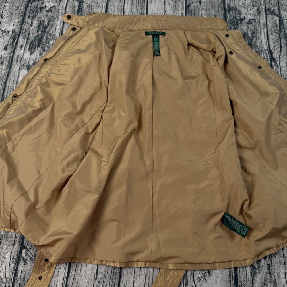 Lauren Ralph Lauren Utility Vest Women L Tan Belted Safari Cargo Sleeveless - Picture 4 of 16